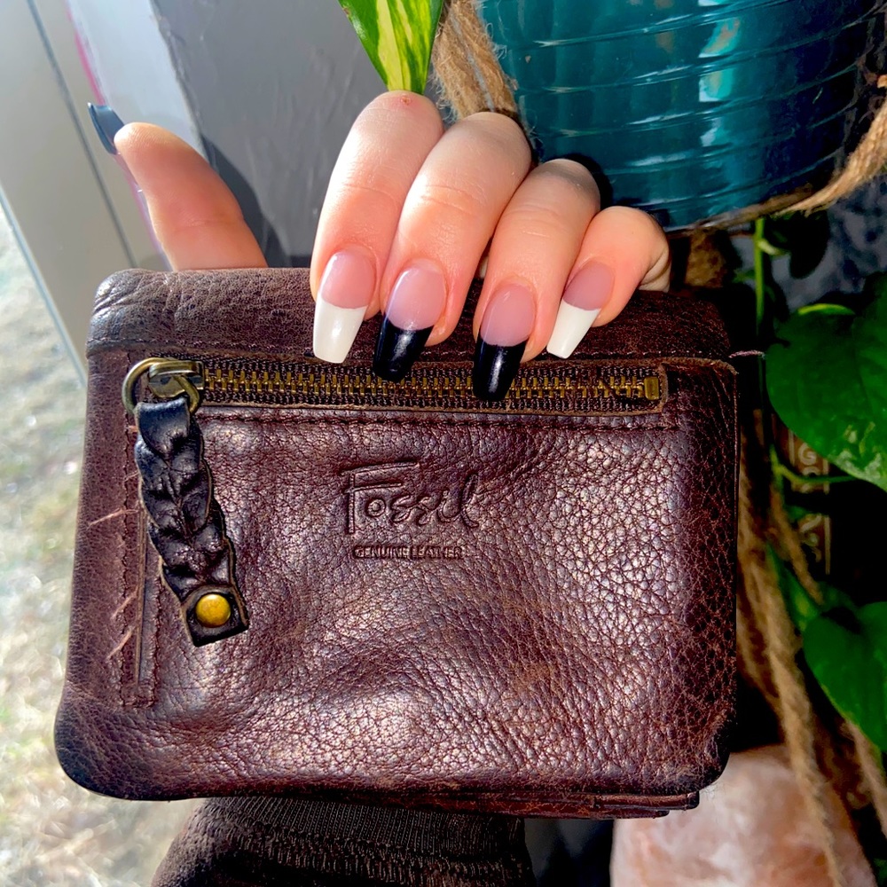 Fossil genuine leather brown wallet